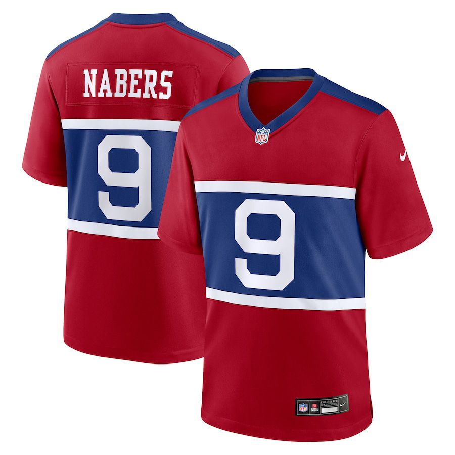 Men New York Giants #9 Malik Nabers Nike Century Red Alternate Player Game NFL Jersey->new york giants->NFL Jersey